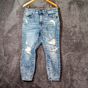 Judy Blue boyfriend fit acid wash distressed high waisted ankle women's 14W